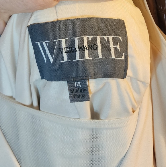 Plus size champagne colored elegant Vera Wang Bridesmaid Dress - Picture 3 of 3